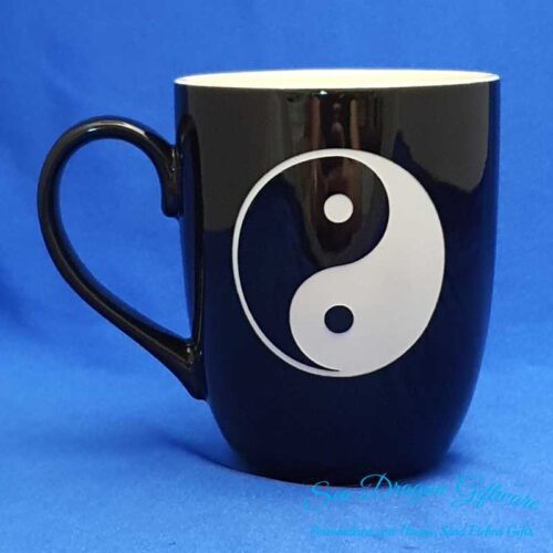 Coffee - Tea Mug Ceramic -Yin Yang - Black