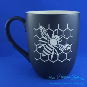 Bee on Honeycomb - Black Matt