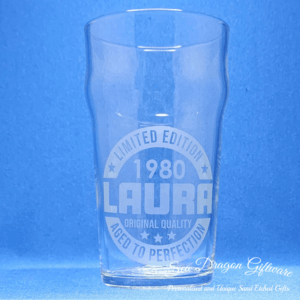 Personalised Pint Glass - Birthday Year #1-Design #1