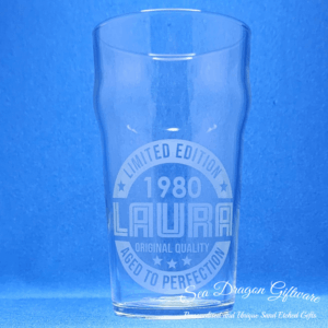 Personalised Pint Glass - Birthday Year #1-Design #2