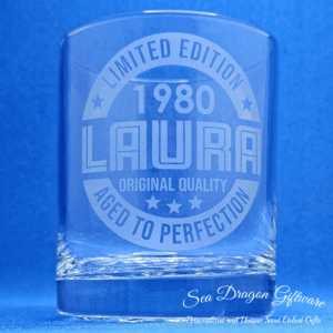 Personalised Dimple Spirit Glass - Birthday Year #1-Design #2