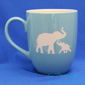 Elephant & Baby - Blue