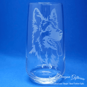 German Shepherd Tall Tumbler Glass Set x 6