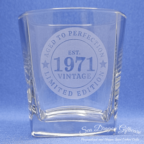 1971 - Engraved Spirit Glass