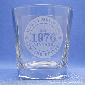 1976 - Engraved Spirit Glass
