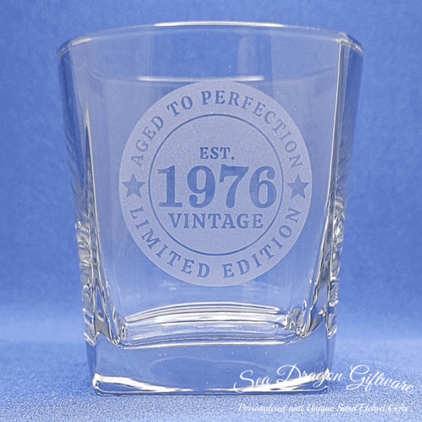 1976 - Engraved Spirit Glass