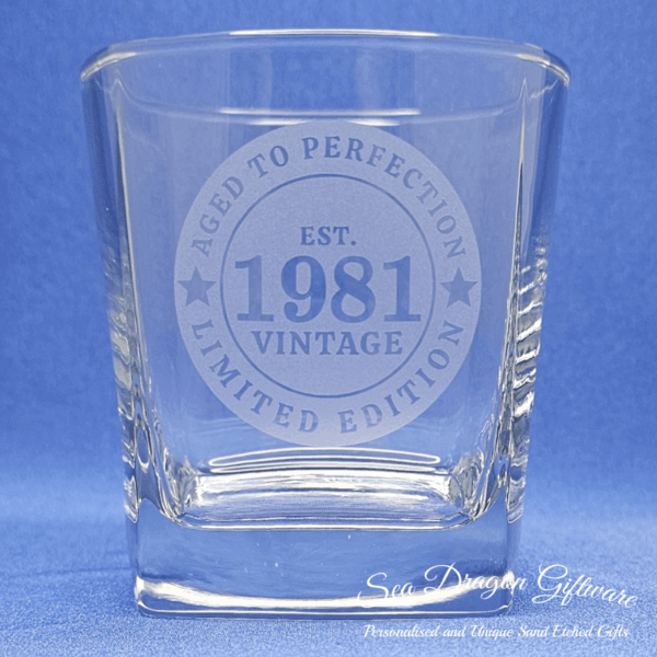 1981 - Engraved Spirit Glass