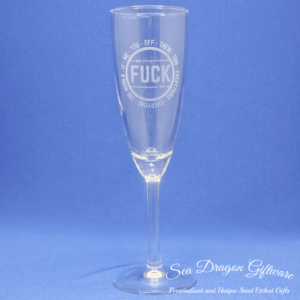 Fuck - Champagne Flute Glass #1 - Wide