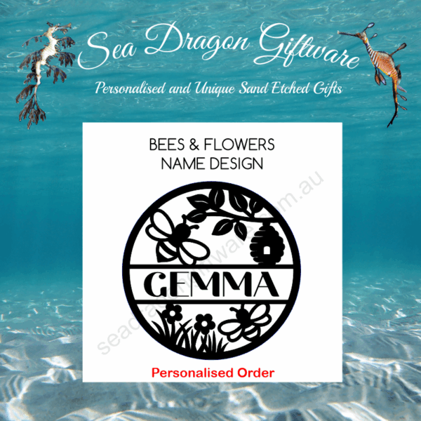 Bees & Flowers - Personalised Name