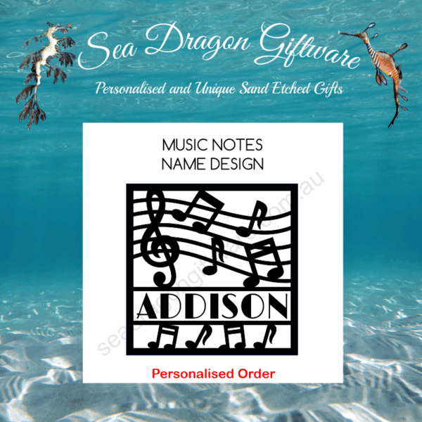 Music Notes - Personalised Name