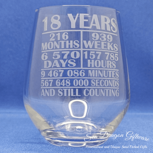 18 Years And Still Counting-Stemless Wine Glass