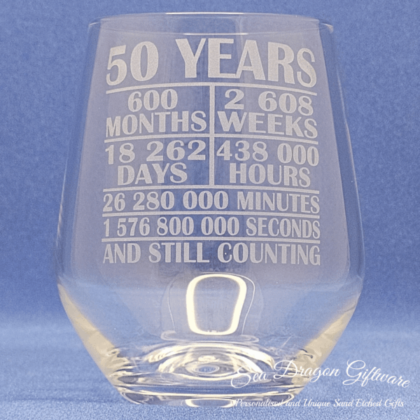 50 Years And Still Counting-Stemless Wine Glass