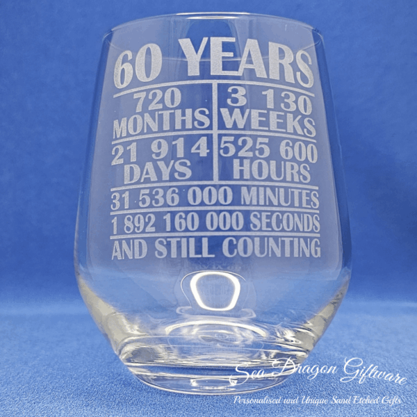 60 Years And Still Counting-Stemless Wine Glass