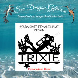 Scuba Diver Female Personalised Name