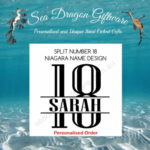Split Number 18 - Personalised Name - Niagara