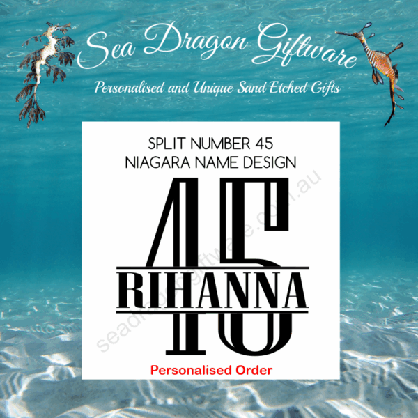 Split Number 45 - Personalised Name - Niagara