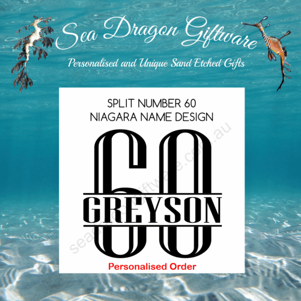 Split Number 60 - Personalised Name - Niagara