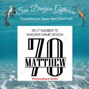Split Number 70 - Personalised Name - Niagara