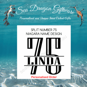 Split Number 75 - Personalised Name - Niagara