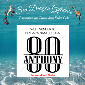 Split Number 80 - Personalised Name - Niagara