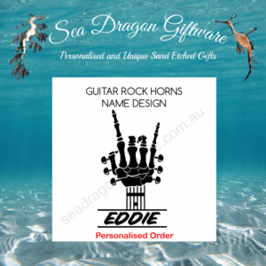 Guitar Rock Horns - Personalised Name