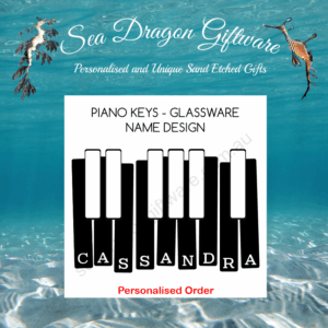 Piano Keys - Glassware - Personalised Name