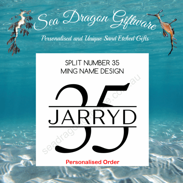 Split Number 35 - Personalised Name - Ming