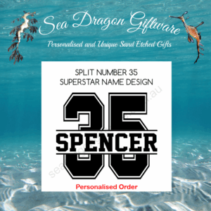 Split Number 35 - Personalised Name - Superstar