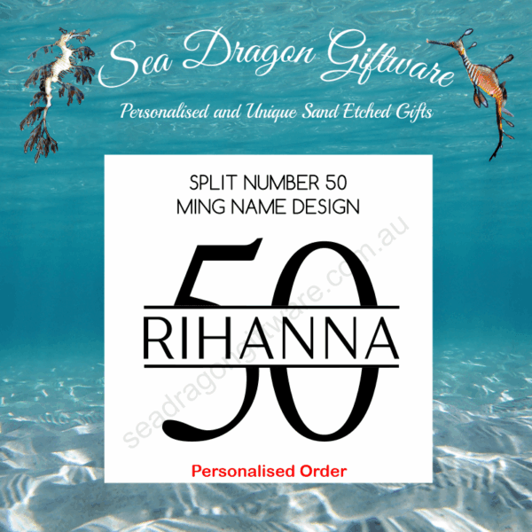 Split Number 50 - Personalised Name - Ming