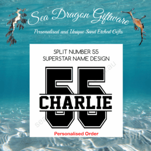 Split Number 55 - Personalised Name - Superstar