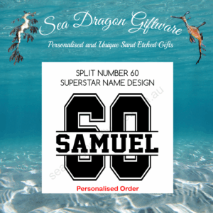 Split Number 60 - Personalised Name - Superstar