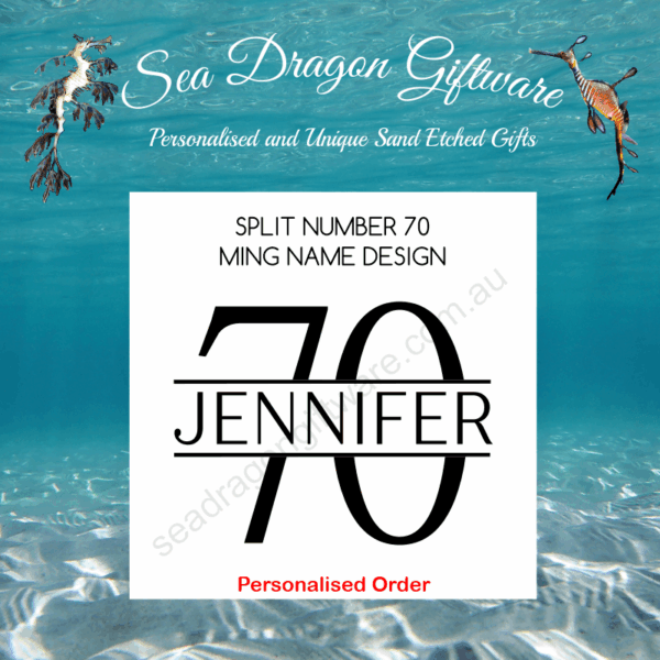 Split Number 70 - Personalised Name - Ming