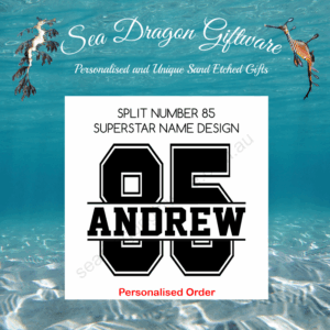 Split Number 85 - Personalised Name - Superstar